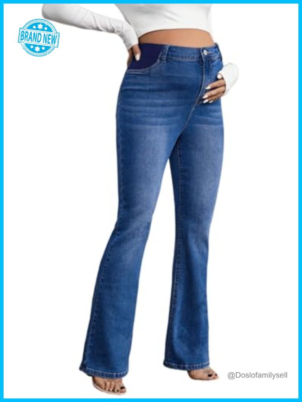 Maternity Bootcut High Rise Stretch Denim Pregnancy Jeans Work